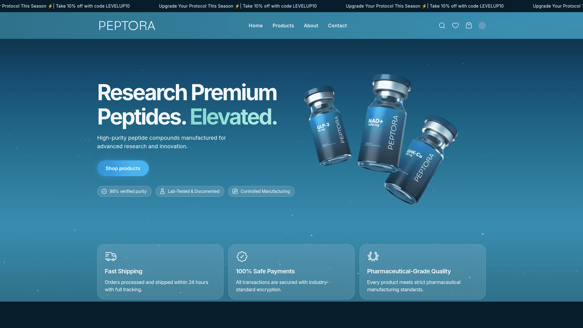 Peptora Labs — E-commerce Platform