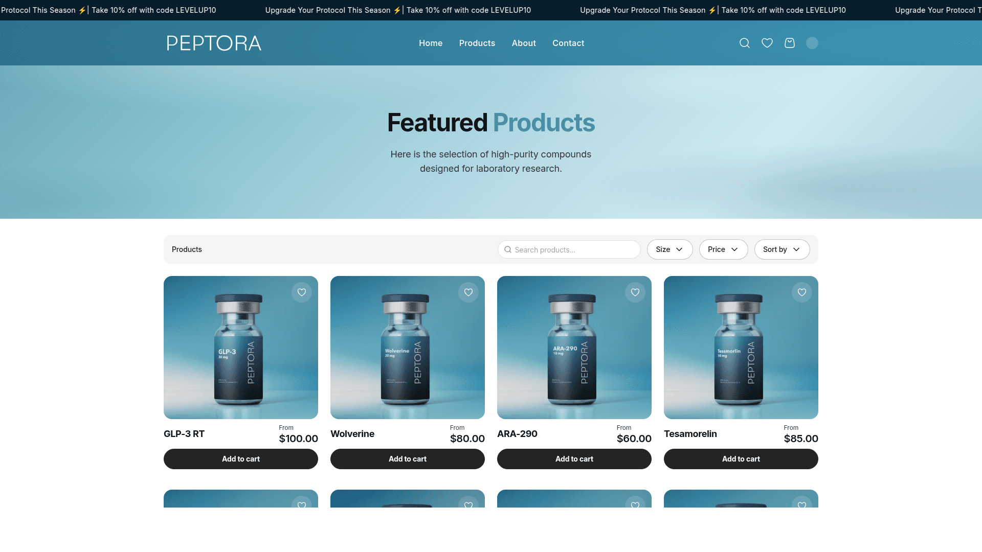 Peptora Labs — E-commerce Platform
